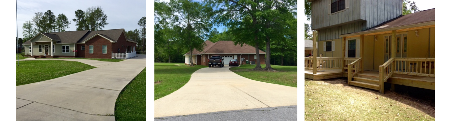 driveways and a deck 